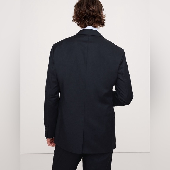 NWT! Banana Republic Navy Blue Signature Italian Houndstooth Suit Jacket 💎 - Picture 4 of 12